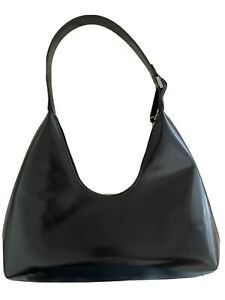 By Far Amber Black Semi Patent Leather Bag Handbag | eBay