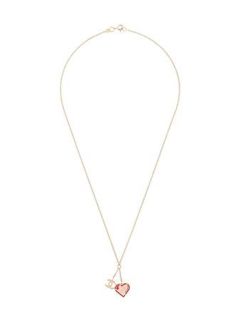 Chanel Pre-Owned CC Heart Necklace - Farfetch