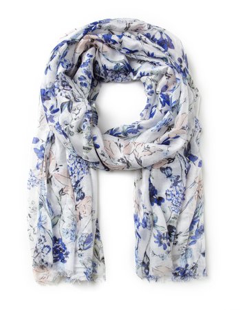 white and blue scarf