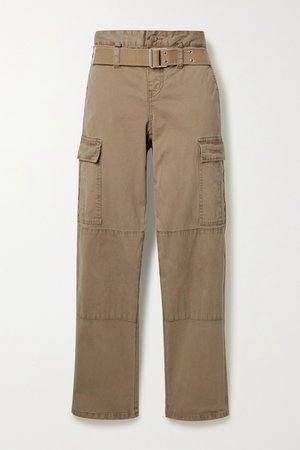 Beige Sallinger belted cotton-blend twill straight-leg cargo pants | RtA | NET-A-PORTER