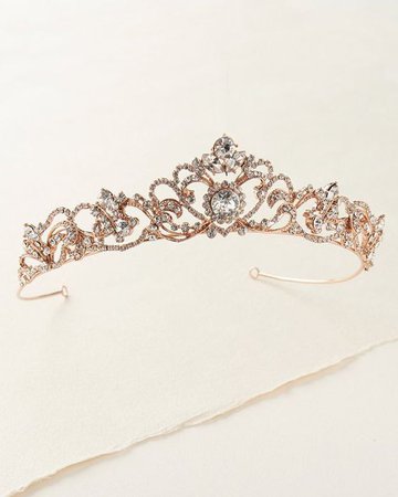 Gold Rhinestone Wedding Tiara, Royal Bridal Crown, Gold Princess Crown, Princess Tiara, Gold Bridal