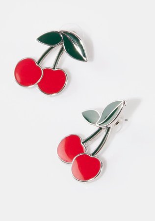 Cherry Stud Post Earrings - Red – Dolls Kill