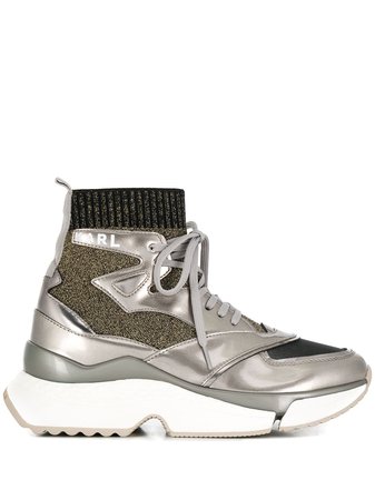 Silver Karl Lagerfeld Aventur Siege Chunky Sole Sneakers | Farfetch.com