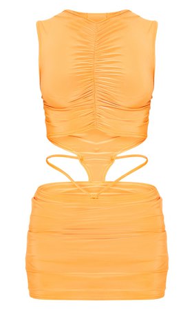Orange Bodice Cut Out Sleeveless Bodycon Dress | PrettyLittleThing USA