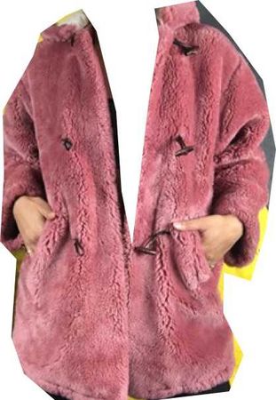 faux fur pink coat