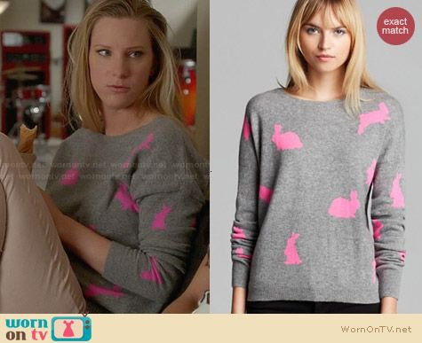 WornOnTV: Brittany’s grey and pink bunny sweater on Glee | Heather Morris | Clothes and Wardrobe from TV