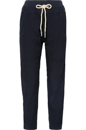 Bassike | Jersey-trimmed cotton-poplin track pants | NET-A-PORTER.COM
