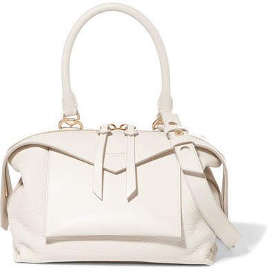 Sway Small Smooth And Textured-leather Shoulder Bag - Off-white