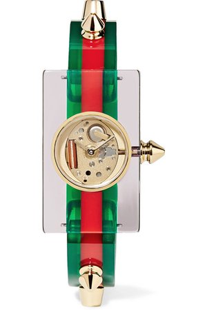 Gucci | Plexiglass and gold-tone watch | NET-A-PORTER.COM