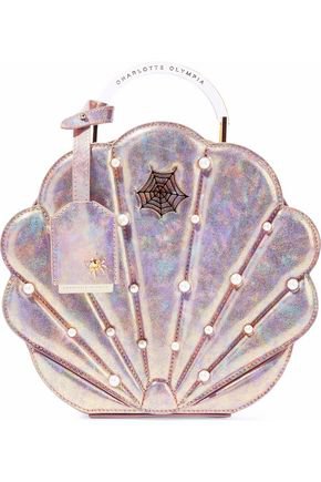Neptune Atkinson embellished iridescent leather shoulder bag | CHARLOTTE OLYMPIA | Sale up to 70% off | THE OUTNET