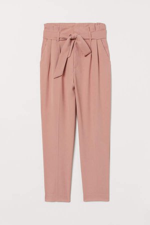 Paper-bag Pants - Pink