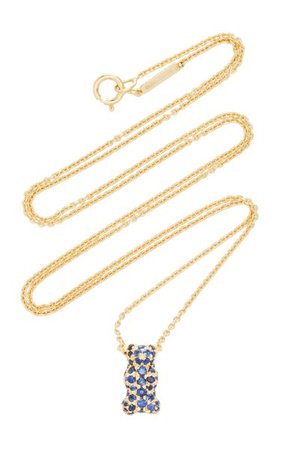 18k Yellow-Gold And Blue Sapphire Gummy Bear Necklace By Lauren X Khoo | Moda Operandi
