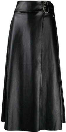 Vegan leather wrap skirt