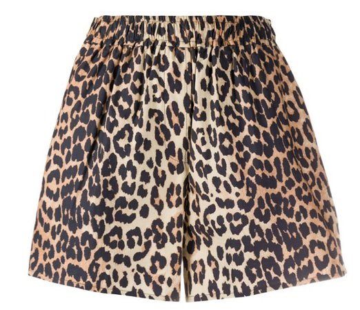 Ganni high waisted leopard print shorts