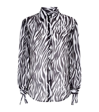 Robert Rodriguez Women Ivory Zebra Print Shirt