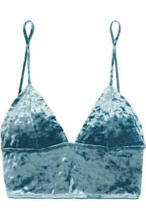 Crushed-velvet soft-cup triangle bra | FLEUR DU MAL | Sale up to 70% off | THE OUTNET
