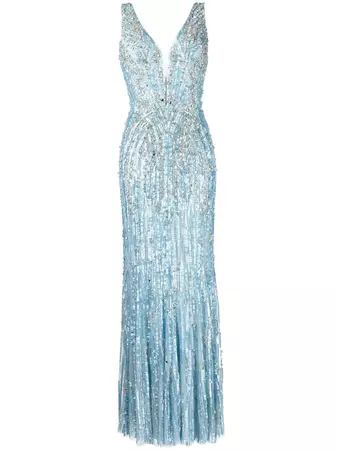 Jenny Packham Raquel crystal-embellished Sleeveless Gown - Farfetch