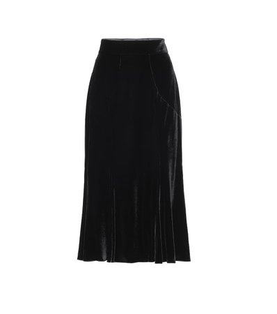 Dolce & Gabbana - High-rise velvet midi skirt | Mytheresa