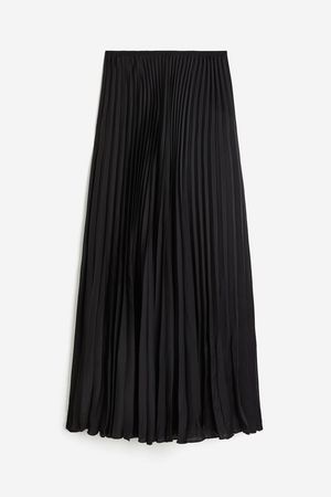 Pleated Satin Skirt - Black - Ladies | H&M CA