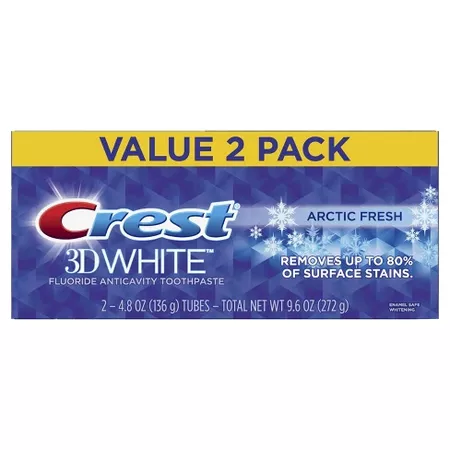 Crest 3D White, Whitening Toothpaste Arctic Fresh, 4.1 Oz, Pack Of 2 : Target