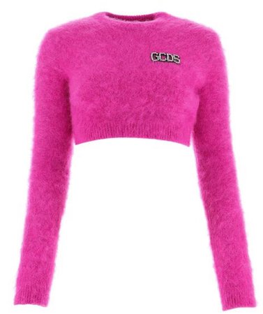gcds pink cropped sweater