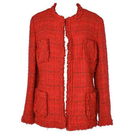 Junya Watanabe Red Tweed Jacket