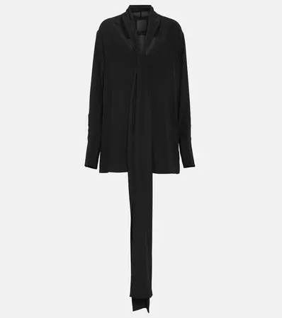 Scarf Silk Blouse in Black - Givenchy | Mytheresa