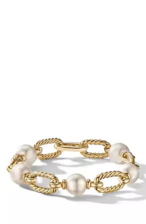David Yurman Madison® Pearl Chain Bracelet in 18K Yellow Gold | Nordstrom