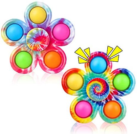 Amazon.com: Fidvioi Pop Fidget Spinner Toys 2 Pack , Tie-Dye Simple Popper Fidget Spinner , Push Bubble Sensory Fidget Toy Set for Kids , Party Favors Hand Spinner for Anxiety Stress Relief : Toys & Games