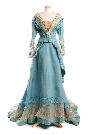 Silk faille dress, 1870s, Mme. Gabrielle | Sky blue silk fai… | Flickr