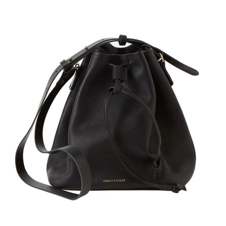 Anna Bucket Bag Black Leather | Honey & Toast | Wolf & Badger