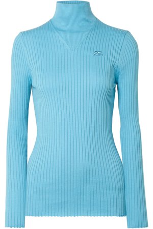 COURREGES | Ribbed cotton turtleneck sweater | NET-A-PORTER.COM
