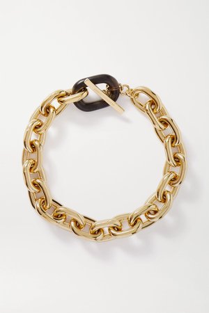 Gold Gold-tone and acrylic necklace | Paco Rabanne | NET-A-PORTER