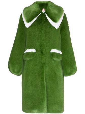 Shrimps Lorca faux-fur midi coat green LORCALOFCOTREETOPGREEN16SHFAUXFUR - Farfetch