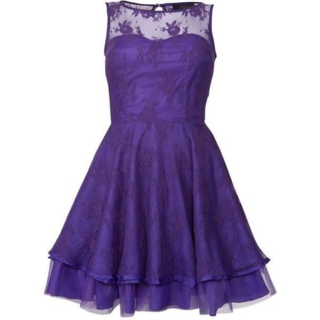 Purple Lace Skater Dress