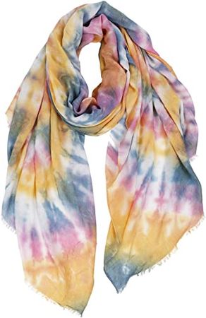 GERINLY Bright Tones Scarf Vivid Tie Dye Scarf Shawl Psychedelic Print Hijab Multicolored Head Wrap Oblong (Color3) at Amazon Women’s Clothing store