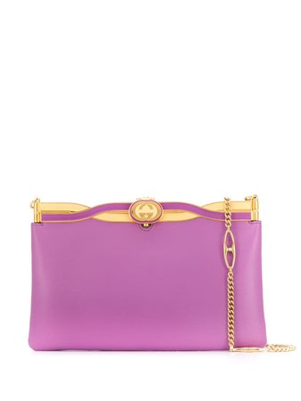 Gucci Broadway Evening Bag With Twisted Enamel 5651841D6BG Purple | Farfetch