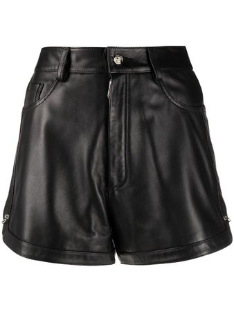 Philipp Plein pin-embellished leather shorts - FARFETCH
