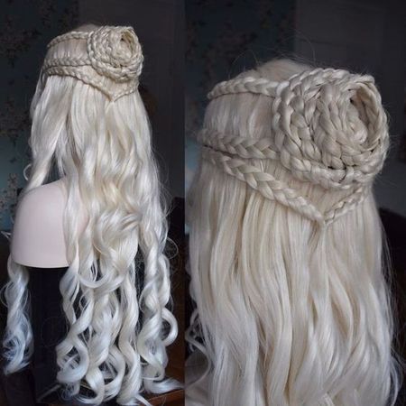 white blonde blond hair braid updo up do viking elf elven hotd got