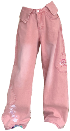 baggy pink jeans