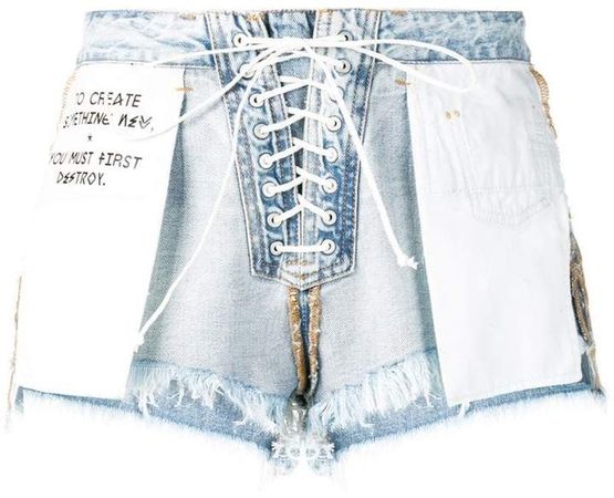 reverse lace-up shorts