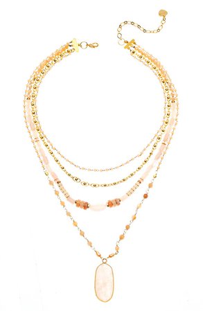 Nakamol Chicago Rose Quartz & Genuine Pearl Multistrand Pendant Necklace | Nordstrom