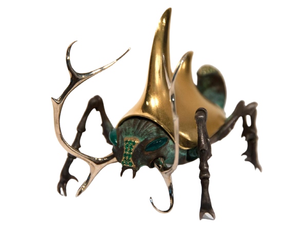 Beetle Deer [2004] gold, silver, bronze, emerald, sapphire