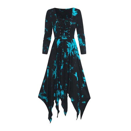 Wodstyle - Robe de soirée fantaisie pour femme rétro gothique irrégulière à manches longues Halloween - Walmart.com - Walmart.com