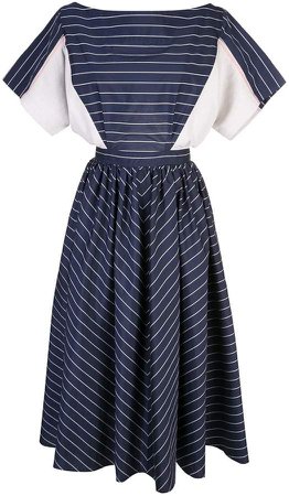 striped flared dress