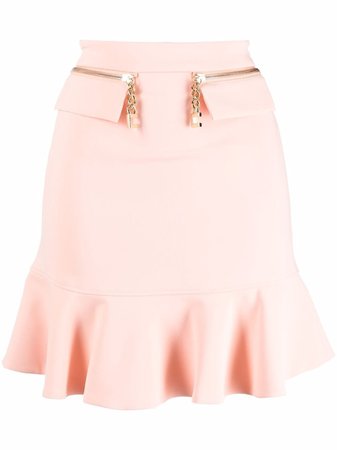 Elisabetta Franchi logo-charm Flounce Mini Skirt - Farfetch