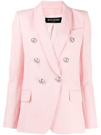 Pink Balmain Double Breasted Blazer | Farfetch.com