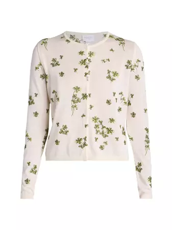 Shop Giambattista Valli Floral Cotton Knit Cardigan | Saks Fifth Avenue