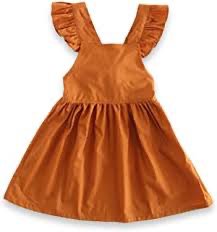 Burnt orange kids dress