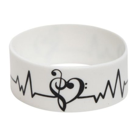 Music Clef Heart Pulse Rubber Silicone Bracelet